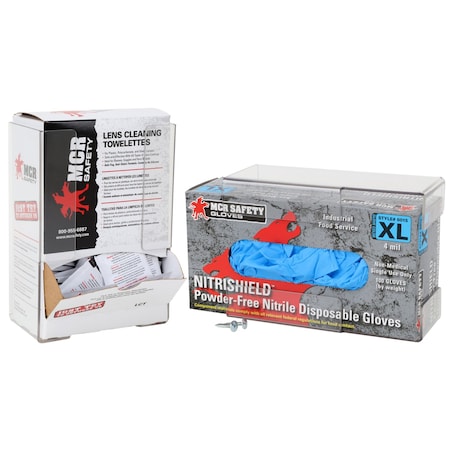 Mcr Safety Gloves, Disposable Glove/Towelette dispens 1slot 100GT